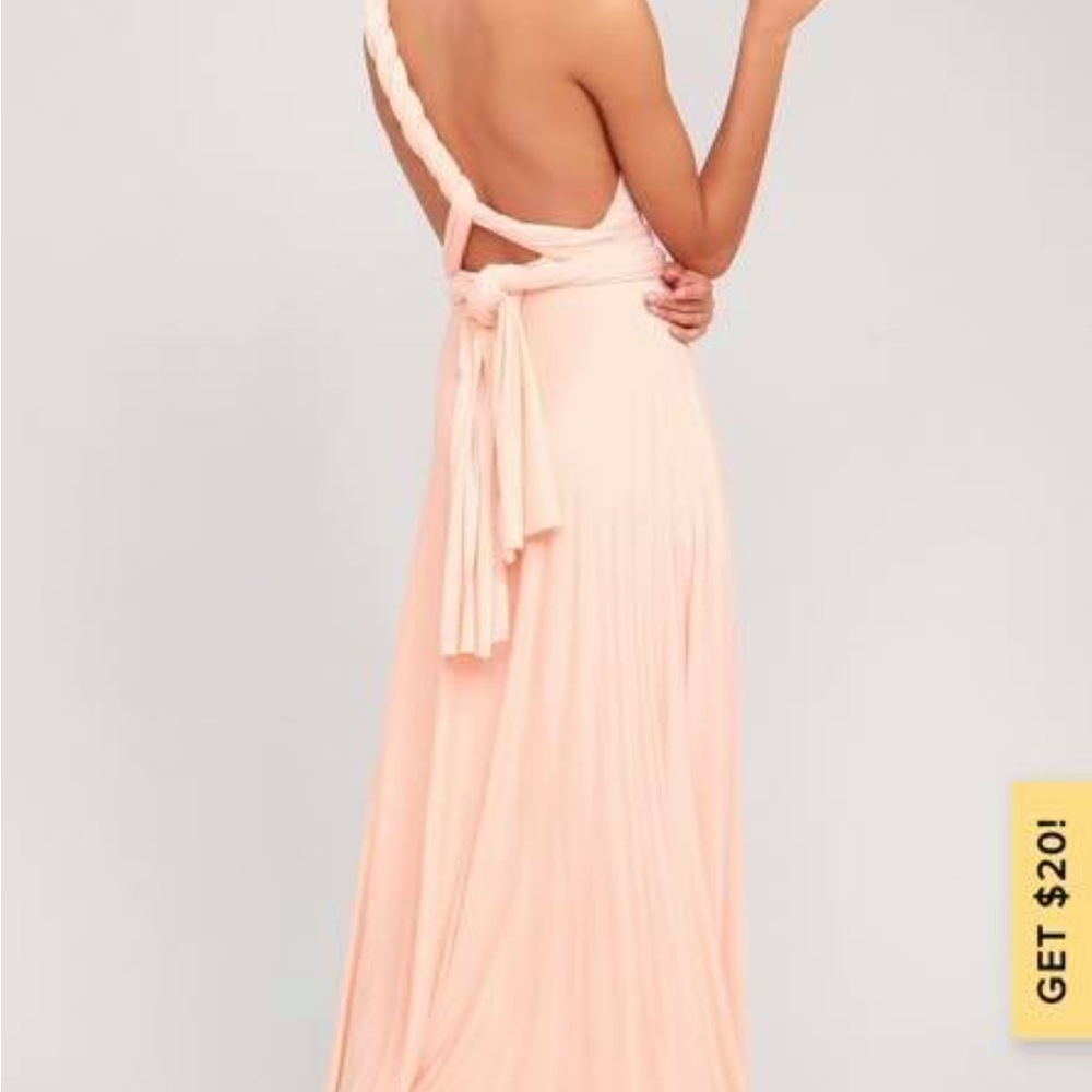 Lulu's Peach Maxi Dress - Tricks of the Trade Blush Pink Maxi Dress - Picture 2 of 5